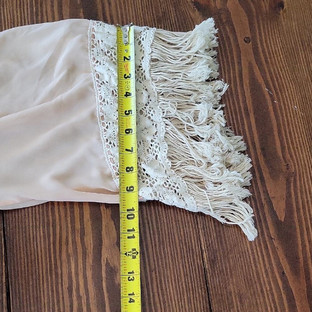 2 B Together Off-Shoulder Tunic Dress Womens S Blush Peach, Boho Chic, Crochet - Picture 10 of 12